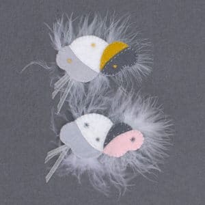 kits de broche nuage en feutrine de laine, plumes et rubans