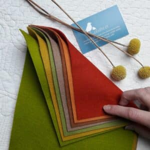 Feutrine de laine de qualité chez Pique & Colegram aux couleurs des sous-bois